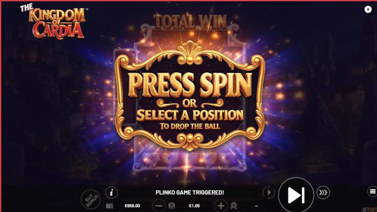 The Kingdom of Cardia slot game interface